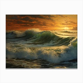 Sunset Over The Ocean Canvas Print