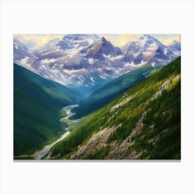 River In The Valley Canvas Print