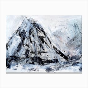 Mountain Painting Monochrome Canvas Print