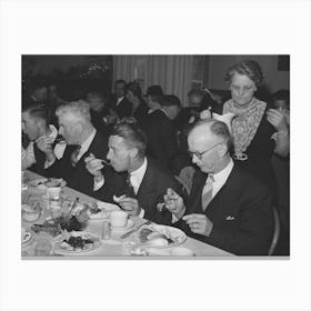 Members Of The Loomis Fruit Association At Dinner After Their Fortieth Annual Meeting, Loomis, Placer Count Canvas Print