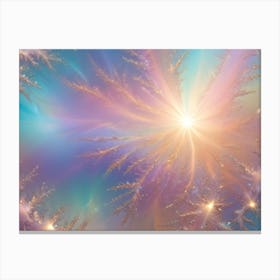 An Abstract Image Of A Bright, Colorful Nebula Or Galaxy With A Central, Glowing Star Canvas Print