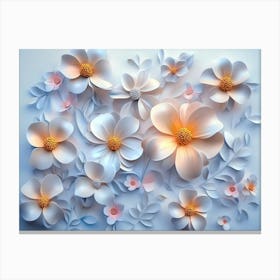 3d Paper Flowers 8 Canvas Print