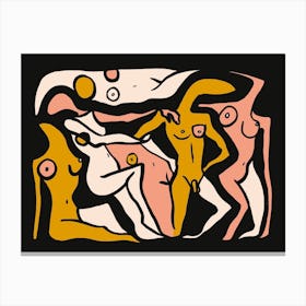 Psychedelic Nudes 3 Yellow Canvas Print