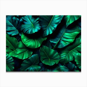 Tropical Leaves Wallpaper Canvas Print