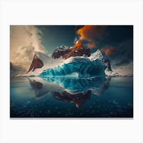 Iceberg In The Water Canvas Print