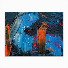 Abstract Painting, Oil On Canvas, Blue Color Canvas Print