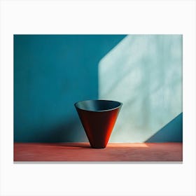 Black Vase In A Blue Room Canvas Print