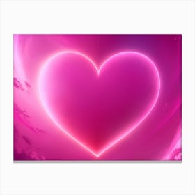 A Glowing Pink Heart Vibrant Horizontal Composition 37 Canvas Print