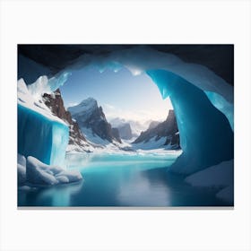 Glacier Canyon With A Massive Ice Arch Canvas Print
