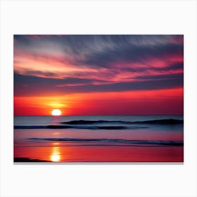 Sunset On The Beach 661 Canvas Print