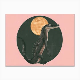 Alligator At The Moon Canvas Print