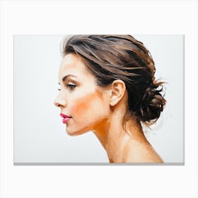 Side Profile Of Beautiful Woman Oil Painting 53 Canvas Print