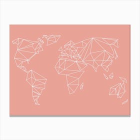 Geometrical World Blush Canvas Print
