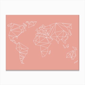 Geometrical World Blush Canvas Print