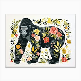 Little Floral Mountain Gorilla 1 Canvas Print