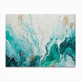 Abstract Illustration Featuring A Dirt Smeared White Canvas Vintage Patterns Marbled By A Mix Of Gr (2) Canvas Print