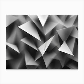 Abstract Composition Of Blurred, White Triangles Against A Dark Background, Creating A Sense Of Depth And Movement Canvas Print