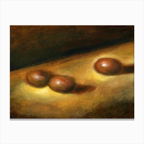 Three Clementines - hand painted old masters style figurative classical dark light painting living room bedroom 1 Canvas Print