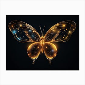 Golden Butterfly - Butterfly Stock Videos & Royalty-Free Footage 1 Canvas Print