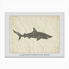 Largetooth Cookiecutter Shark Silhouette 2 Poster Canvas Print
