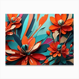 Abstract Flowers paintings art print Canvas Print