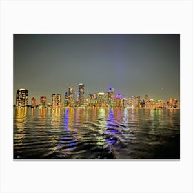 The Miami Skyline At Night (Miami at Night Series) Canvas Print