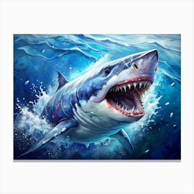 Great White Shark With Open Mouth Canvas Print