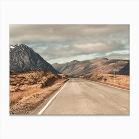 Empty Road In Scotland 1 Canvas Print