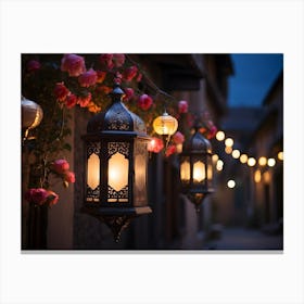 Ramadan Islamic Lanterns at night 1 Canvas Print