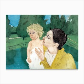 By the Pond (ca. 1896), Mary Cassatt Canvas Print