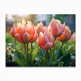 Tulips In The Garden 3 Canvas Print