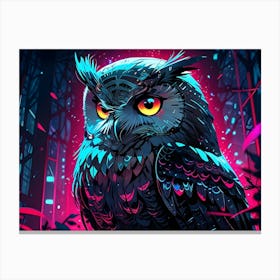 Owl In The Forest Canvas Print