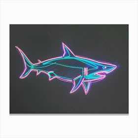 Neon Pastel Pink Blue Shark 8 Canvas Print