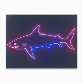 Neon Sign Inspired Shark 3 Canvas Print