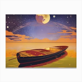 Floating boat Canvas Print