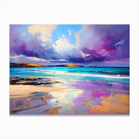 Abstract Beach Purple Clouds Canvas Print