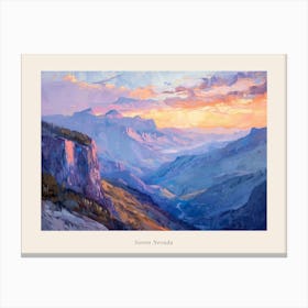 Western Sunset Landscapes Sierra Nevada 1 Poster Canvas Print