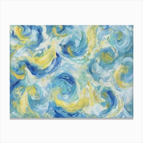 Blue And Yellow Swirls 1 Canvas Print