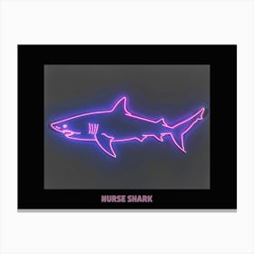 Neon Pink Nurse Shark 5 Poster Canvas Print