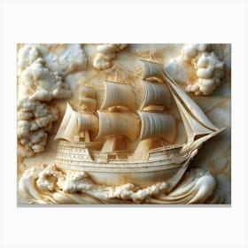 Ship In The Sea Canvas Print