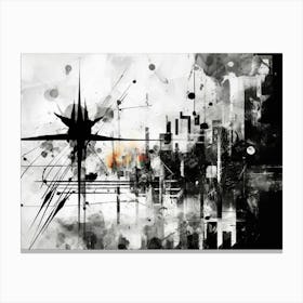 Dreams Abstract Black And White 1 Canvas Print