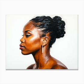 Side Profile Of Beautiful Woman Oil Painting 111 Canvas Print