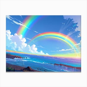 Rainbow Over The Ocean Canvas Print