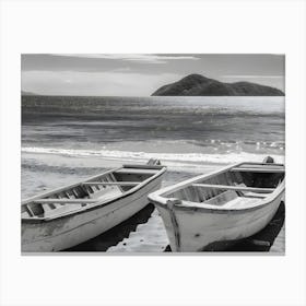 Two Boats On The Beach 1 Canvas Print