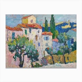 Rural Radiance Painting Inspired By Paul Cezanne Canvas Print