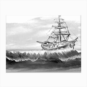 Ship In The Sea Canvas Print