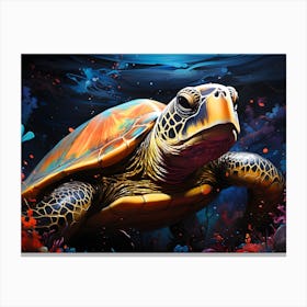 Tropical Turtle Canvas Print