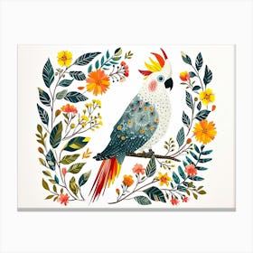 Little Floral Cockatoo 1 Canvas Print