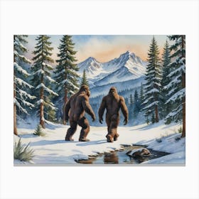 Bigfoot Snowfall and Shadows Canvas Print