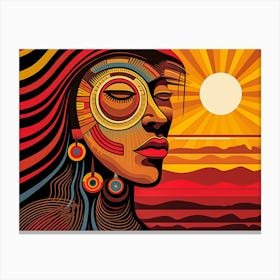 Abstract Illustration Of A Woman And The Cosmos 58 Canvas Print